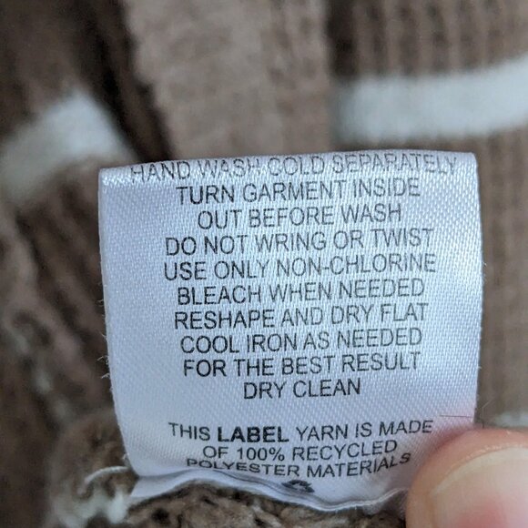 Open Front Cardigan XL Cozy Soft Pockets Fuzzy Moondance Brown White Striped - Picture 5 of 9